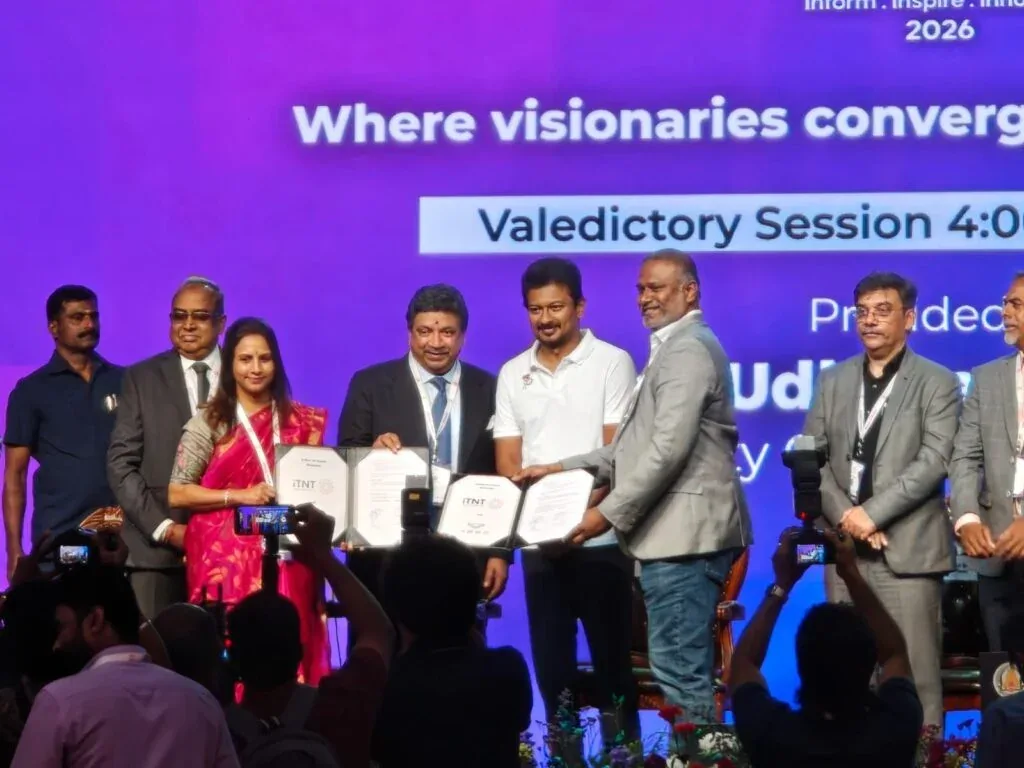 XeedQ and Tamil Nadu representatives on stage at UmagineTN 2026